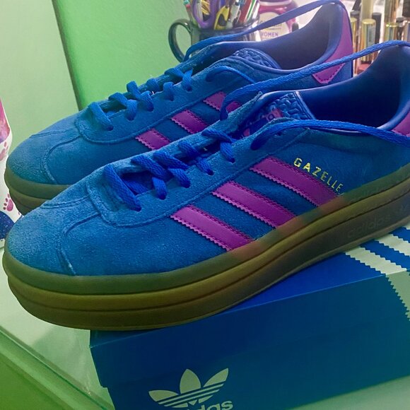 Adidas Gazelle Bold Women Size 9 Blue & Pink